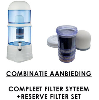 COMBI AANBIEDING: waterfilter systeem + reserve filterset